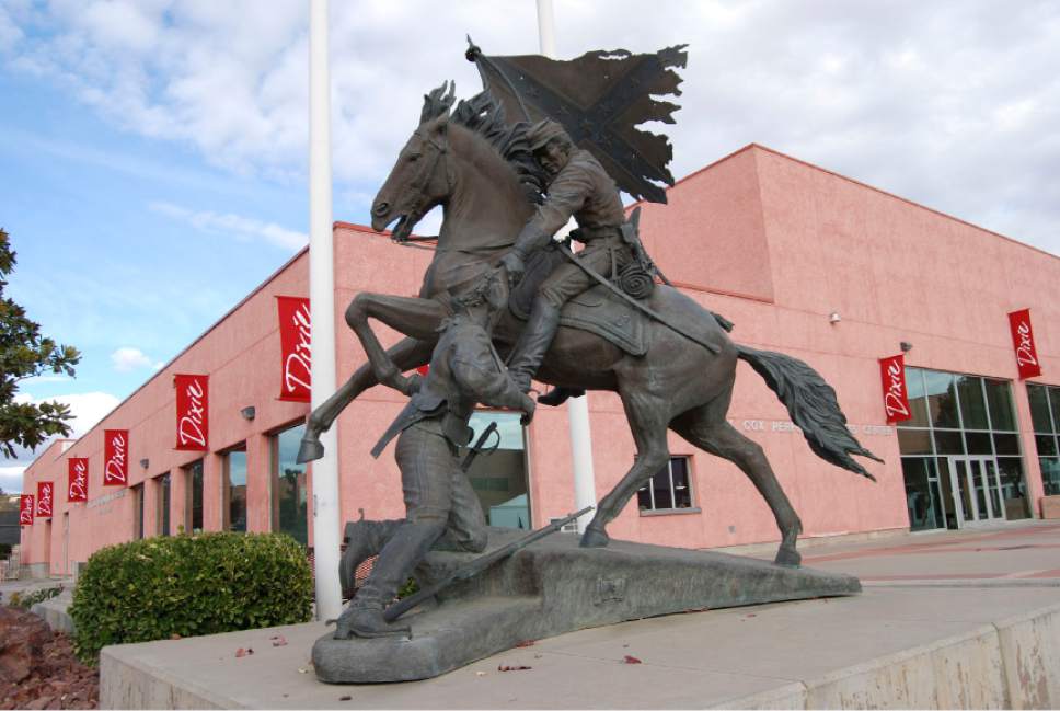 iconic statue at Dixie State University