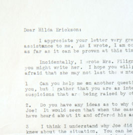 Letter To Hilda Erickson
