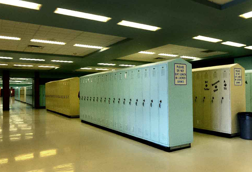 West Jordan High photos showing the lockers