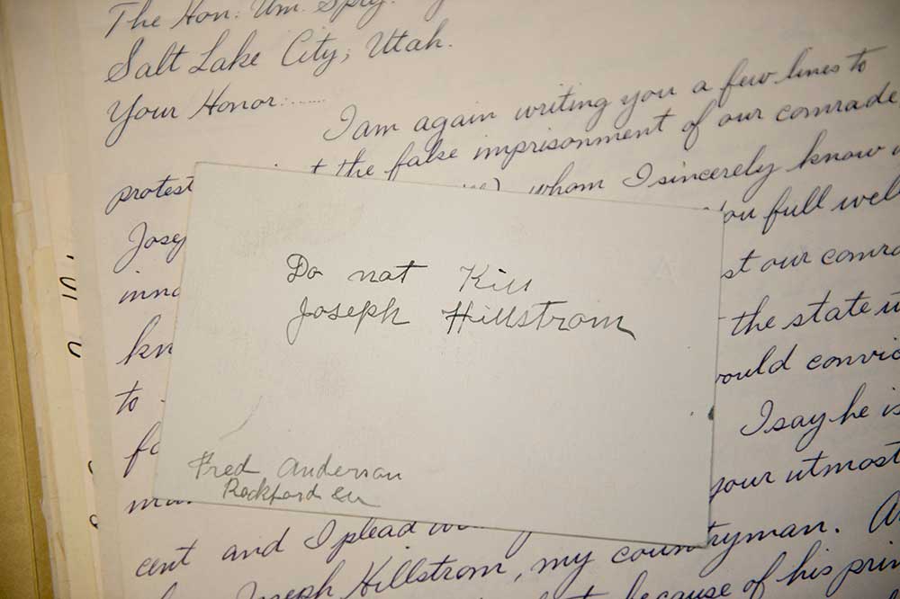 Postcards asking to free Hill