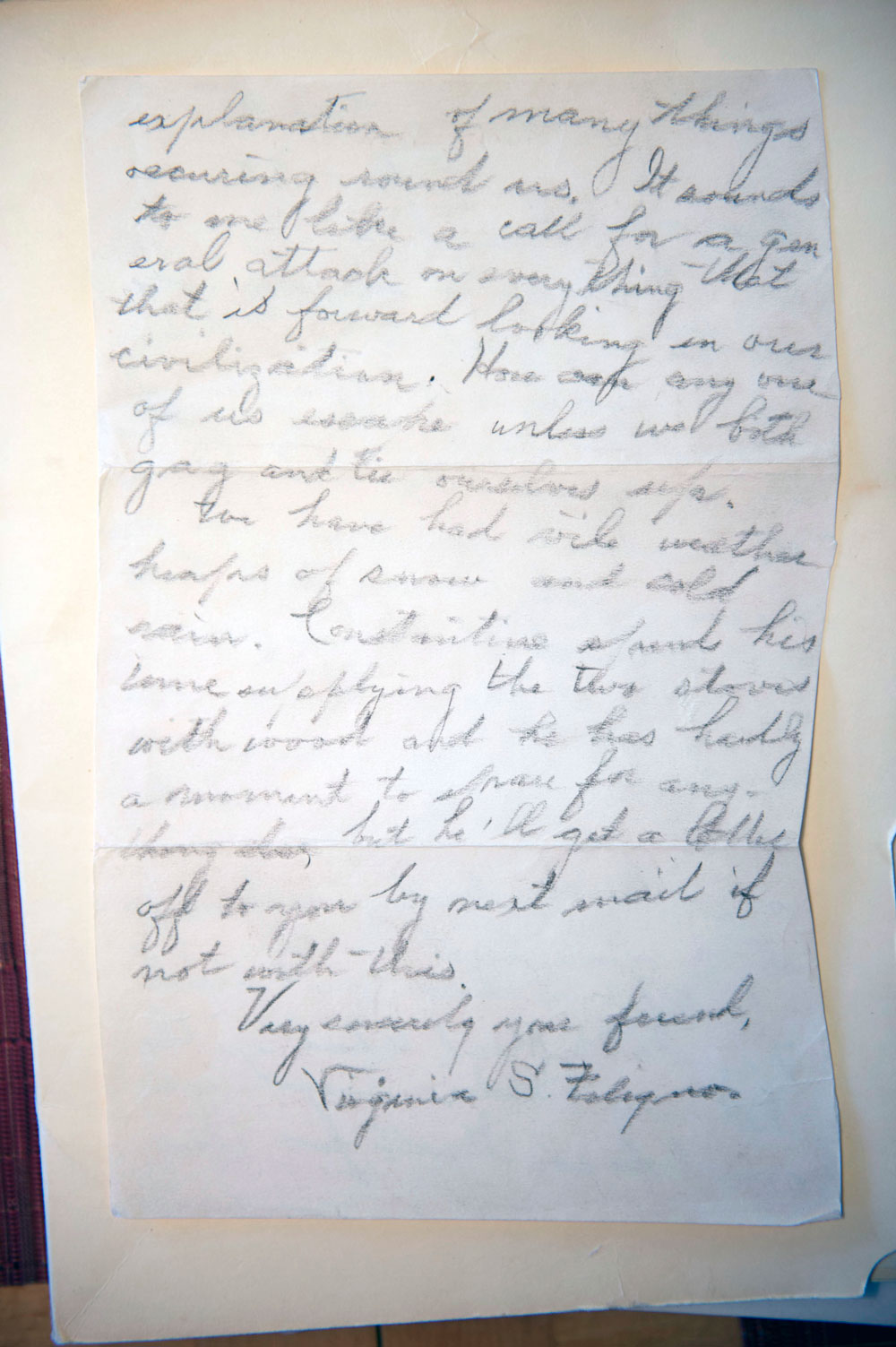 Letter by Virginia Snow Filigno